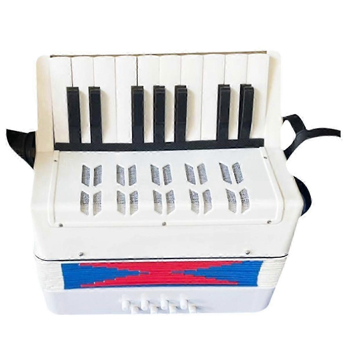 白17キー8ベースアコーディオン学生初心者のための子供の教育楽器-白