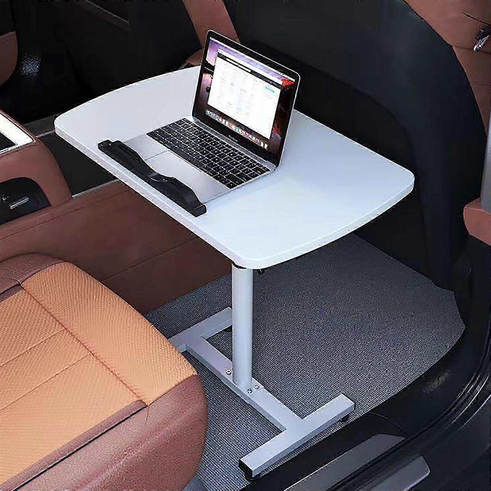 RV Folding Table, Foldable Dinette Table with Adjustable Height, Computer Workstation with Steel Pipe Bracket and MDF Board Desktop(White,60x40cm) 202