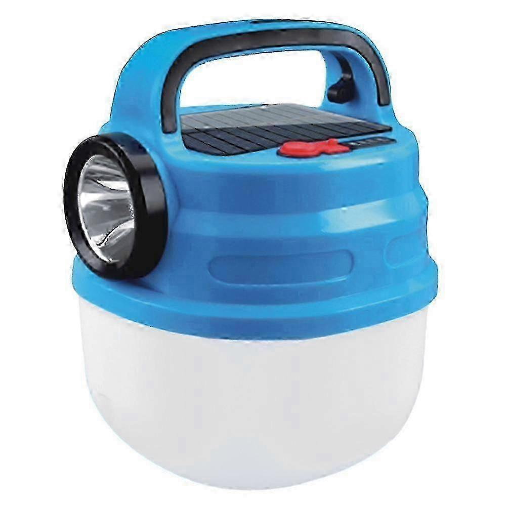 Güneş Kamp Işığı - USB Şarj Edilebilir Asılı Fener, Dış Mekan ve Ev için 6 Mod - Mavi