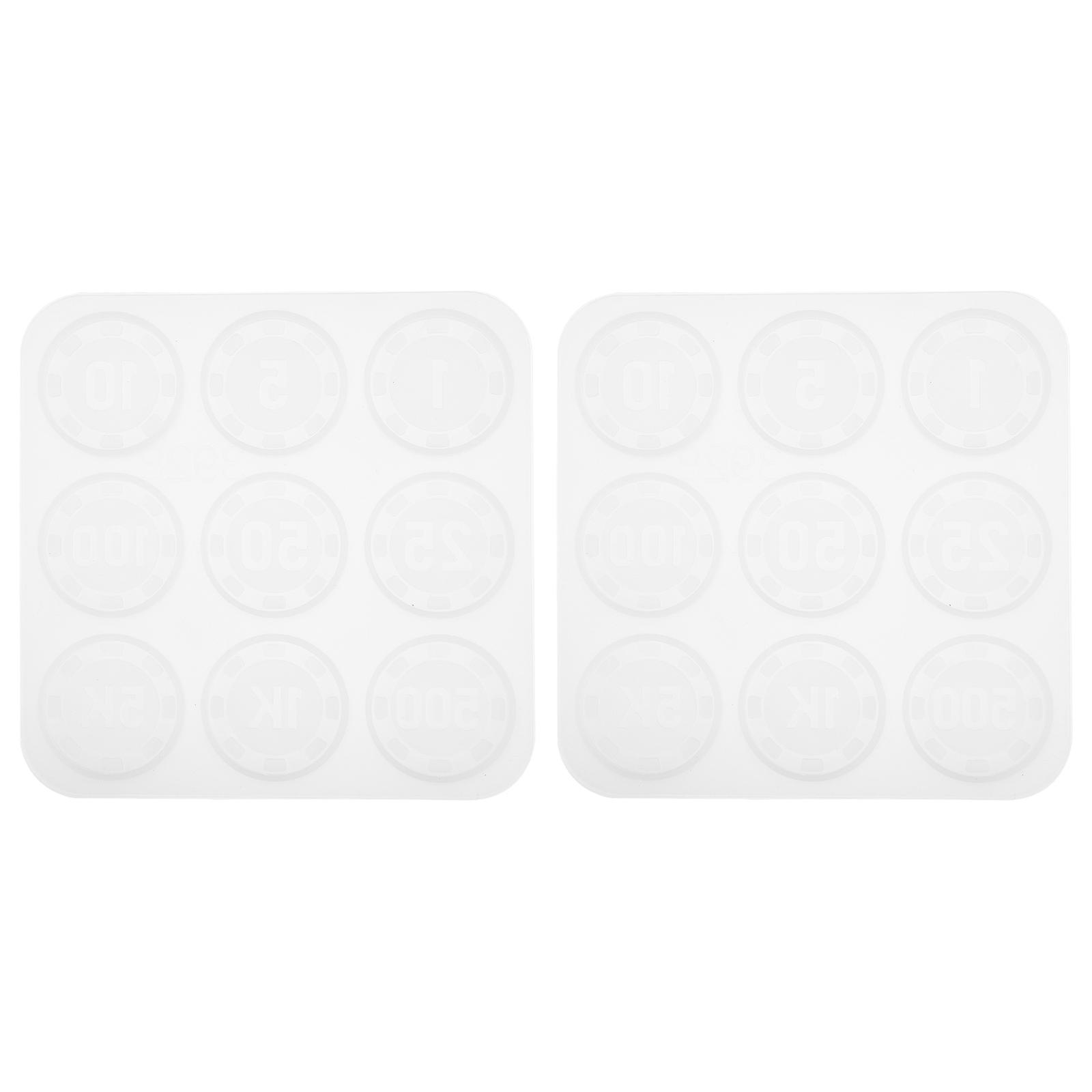 2pcs Silicone Poker Chip Mold Fun Craft Mold for DIY Epoxy Projects
