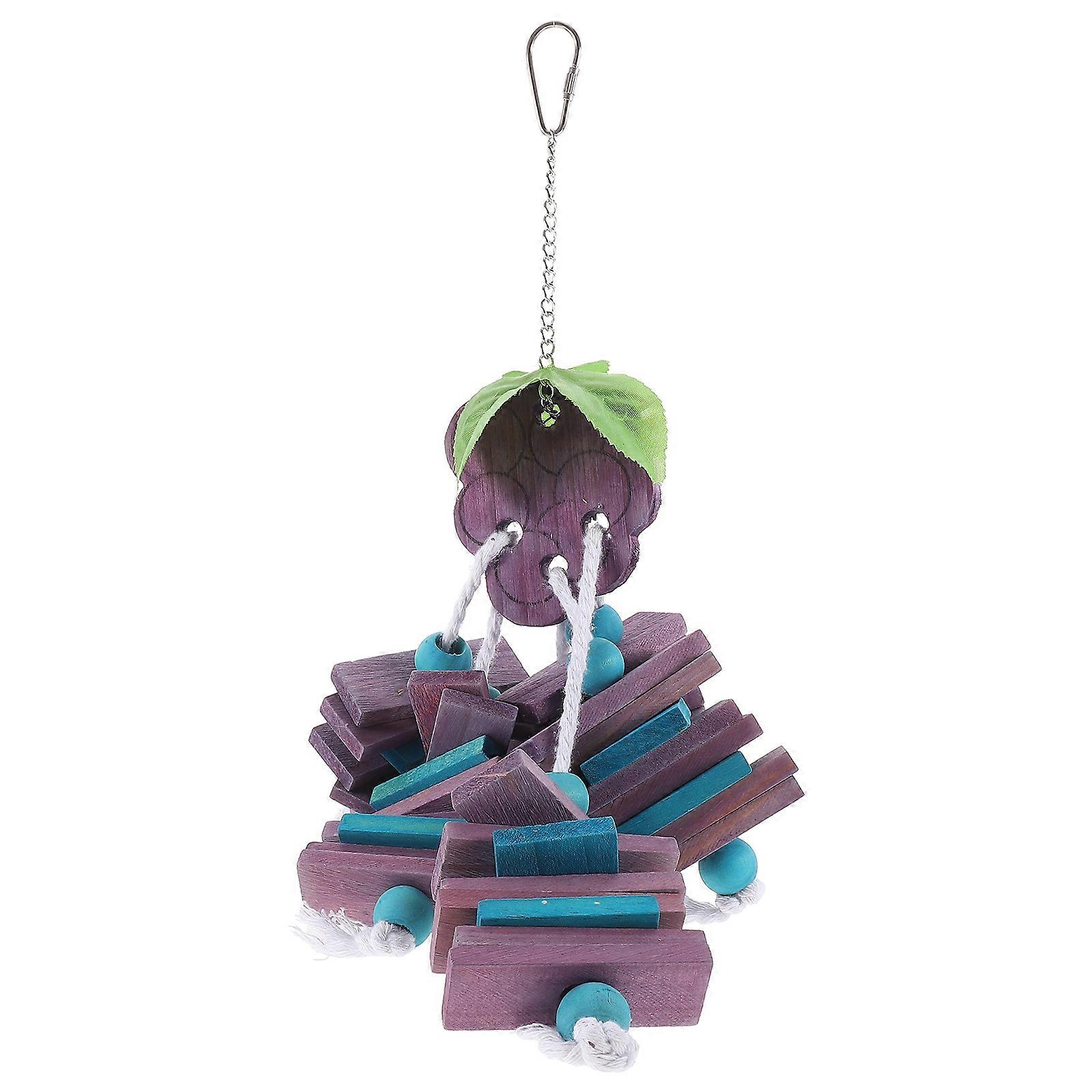 Parrot Chew Toy Bird Hanging Chew Toy Cage Activity Birds Chewing Wood 1Set