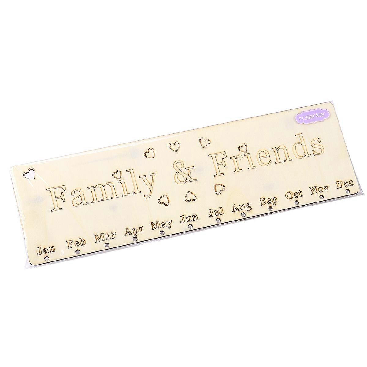 لوحة تذكير للوحة تقويم تذكير عائلة الجدار ديكور المنزل 40 * 12 * 0.5 سم حجم لوحة خشبية ديكور المنزل البند 1 مجموعة