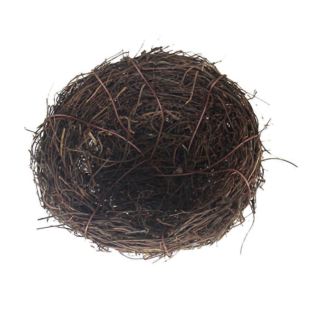 Birds Nest Decor Simulation Rattan Bird Nest Ornament Photographing Props 30x30x12cm 1Pack