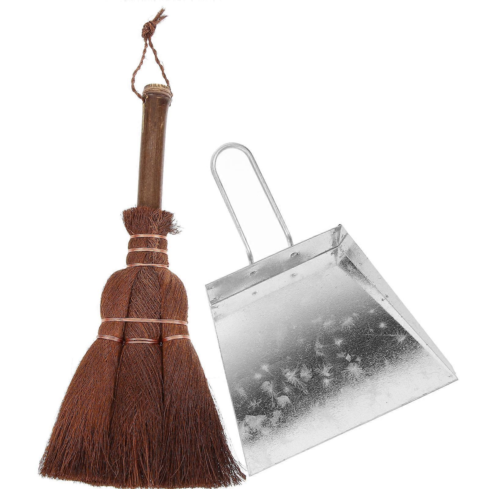 Mini Broom Desktop Cleaning Brush Pet Waste Cleaning Brown 19.00X14.00X4.00CM Sanitary Control 1 Set