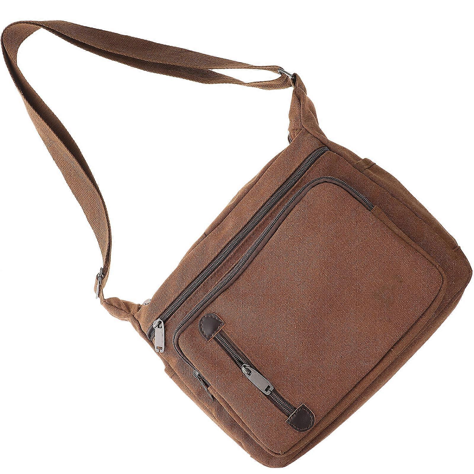Canvas Mens Messenger Bag Crossbody Satchel Daily Use 28 x 10 x 22 Cm Storage 1Pack