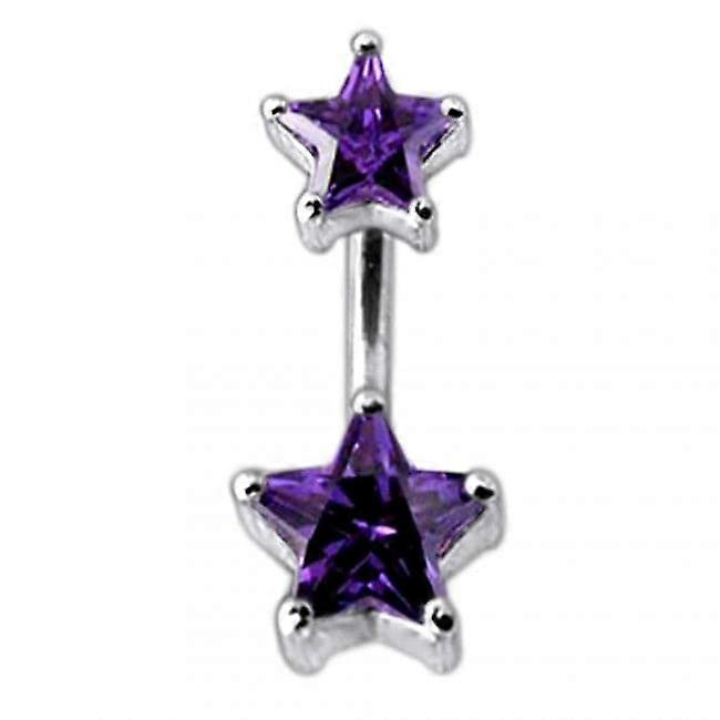 Jewelled Star Studded Spinal Belly Button Ring