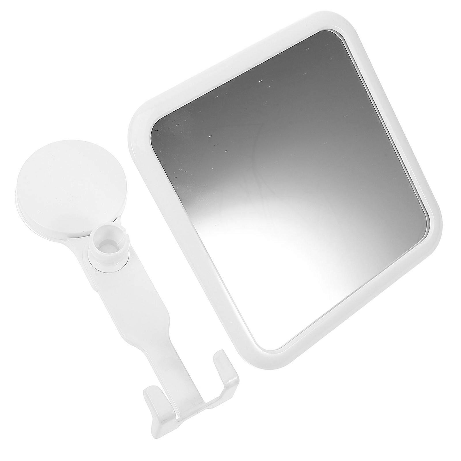 Bathroom Makeup Mirror White Plastic for Daily Use Versatile Placement