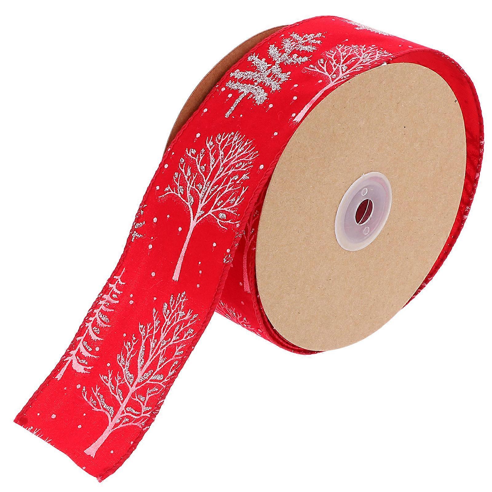 Ribbon For Ornaments present Wrapping Polyester Material Ornament Red 0.1 Cm Thick 1Set
