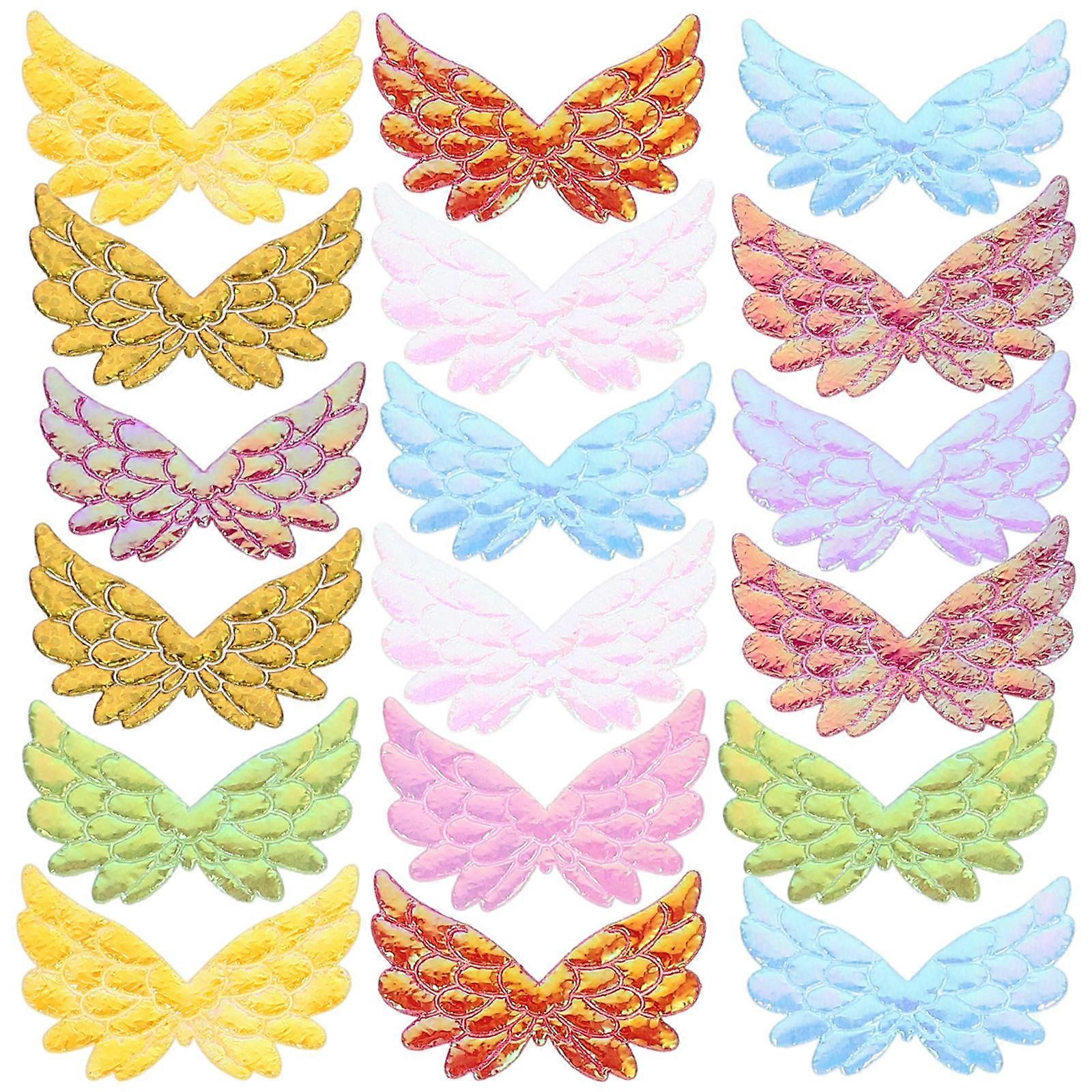 Multi-Function Costume Decor Angel Wing Decor DIY Projects Assorted Color 3.50X2.00X0.10CM Polyester 100Pcs