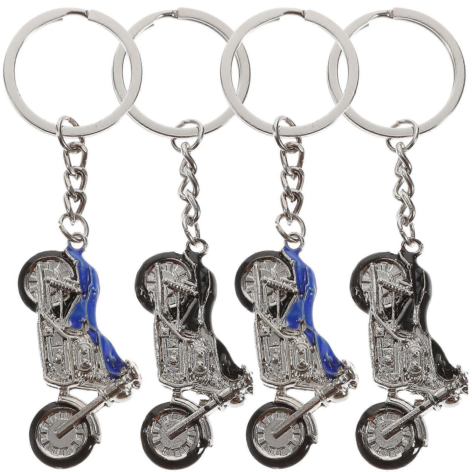 Motorcycle Key Tag Metal Keychain for Car Key and Bag Pendant 4Pcs