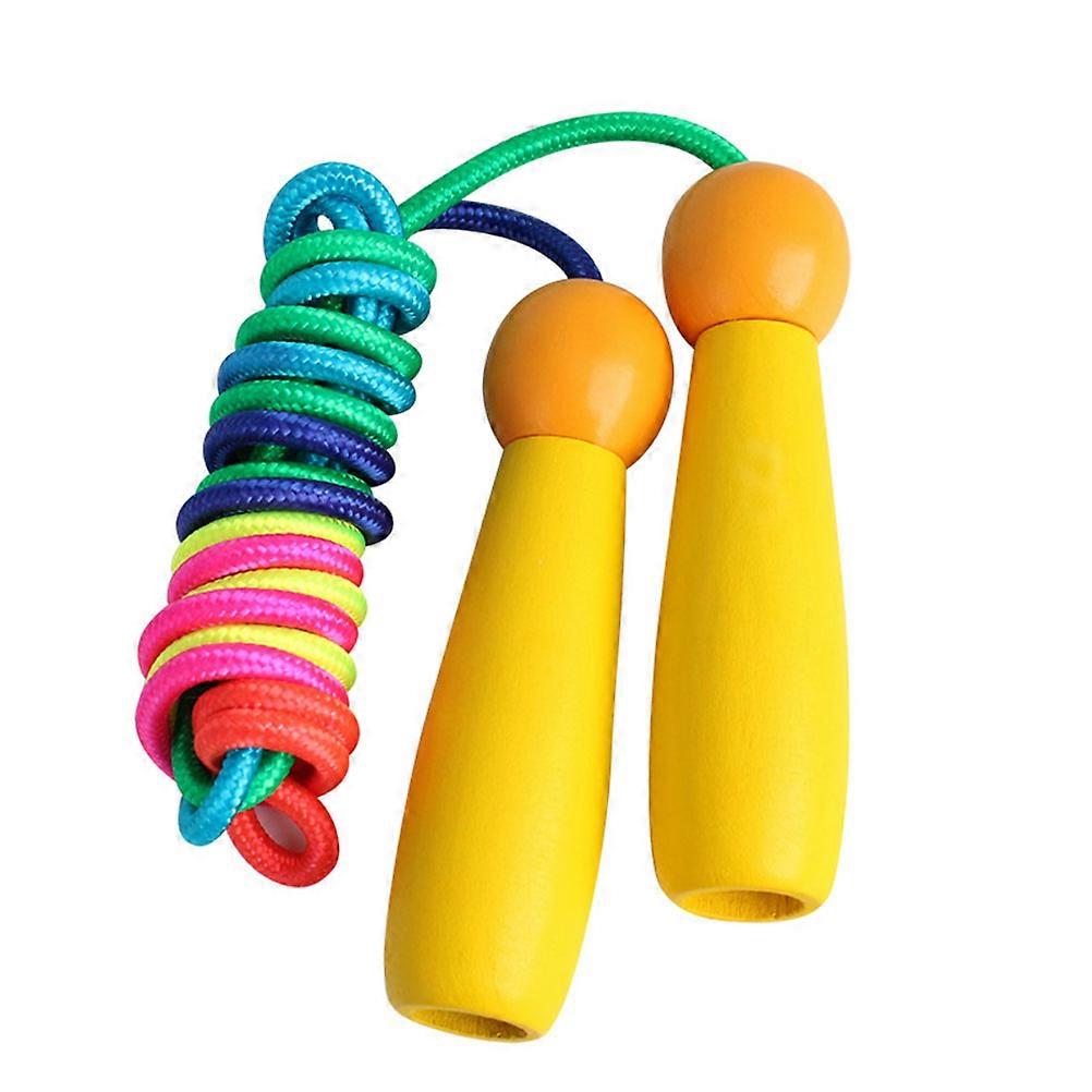 Adjustable Wood Handle Jump Rope for Exercise, Outdoor Fitness and Fun – Portable and Easy to Use Fitness Tool with Random Color