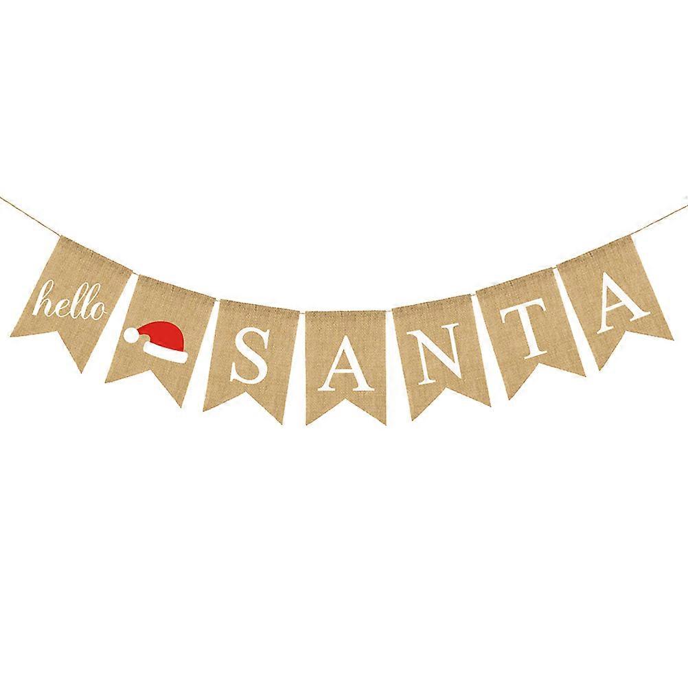 Party Garland Decoration Burlap Banner Swallowtail Linen Multi 1Set
