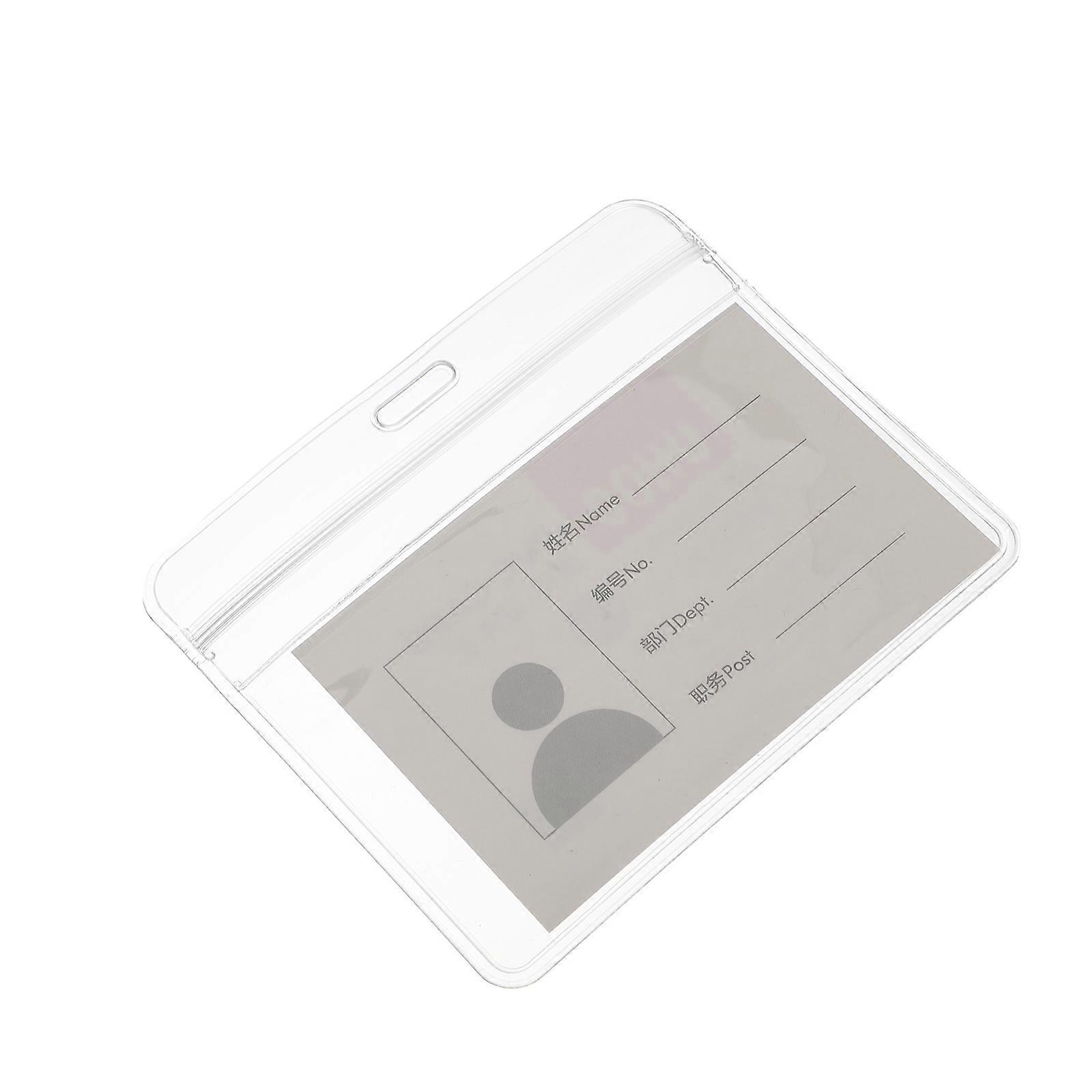 Badge Covers Reusable Badge Holder Transparent Work Holder Employee Badge Hanging Tag For Office Business Card Holder 10Pcs