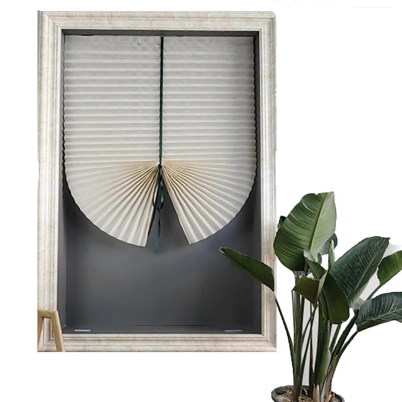 Pleated Blind Self-Adhesive, No-Drill, Cut-To-Size, 120 x 180 cm, Opaque Folding Blind for Windows and Doors With 2 Clips