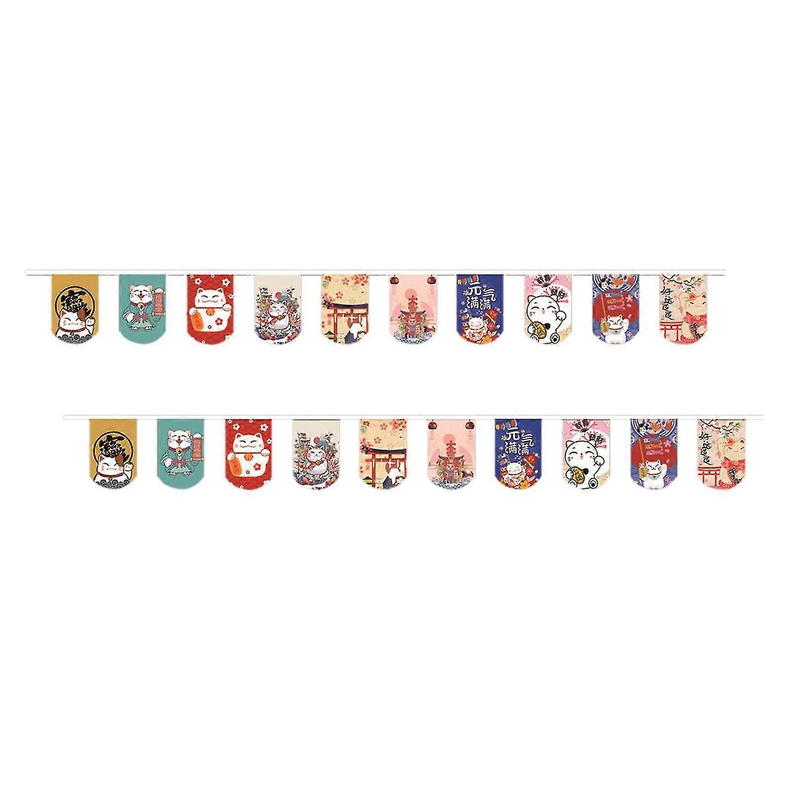 Cat String Flag 20Pcs 8x12 Flags Banner Bunting for Izakaya Window Decor StyleC
