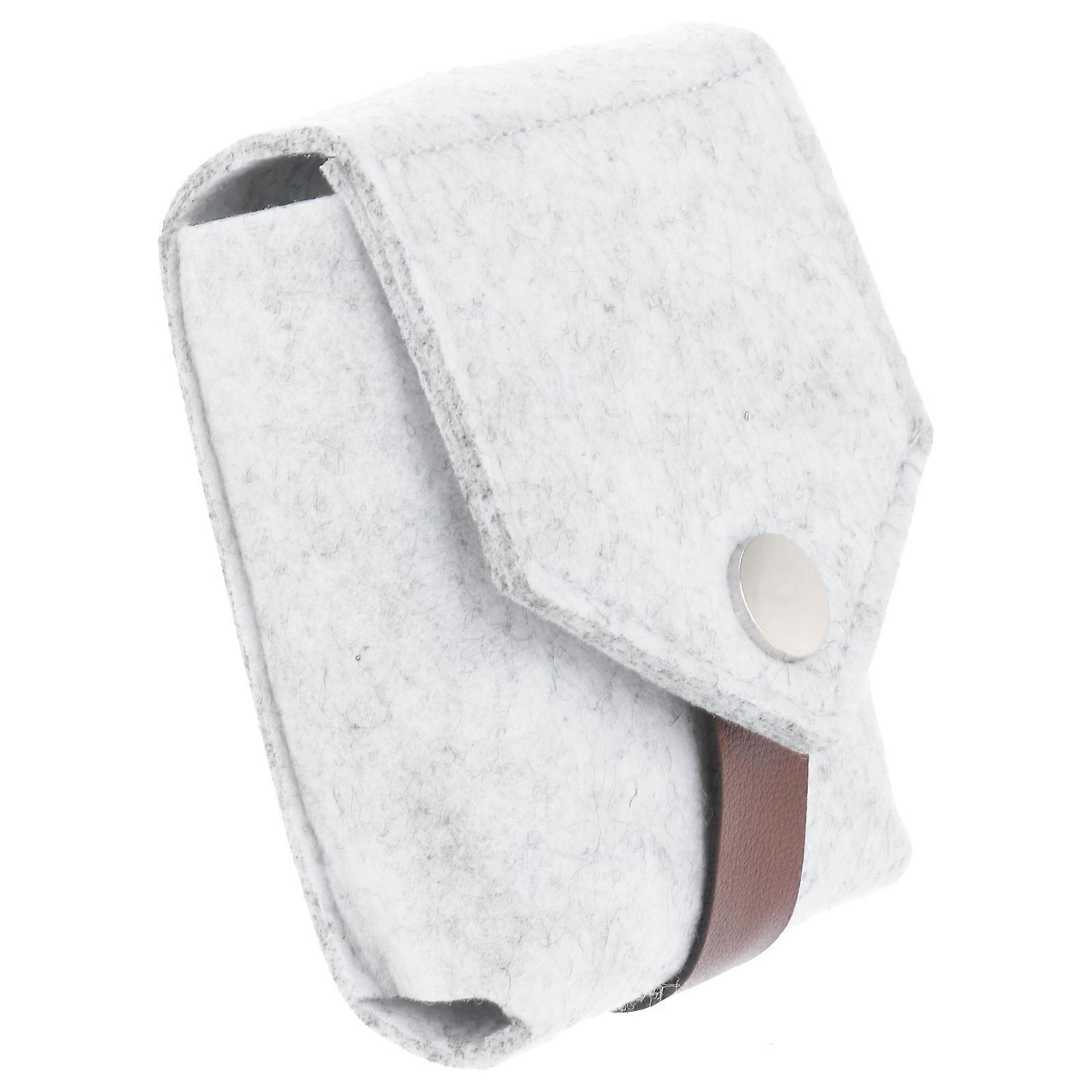 Portable Lipstick Storage Bag with Mirror Durable Felt Cosmetic Pouch for Travel and Outdoor Use Holds Lipsticks, Compact Makeup Accessory for