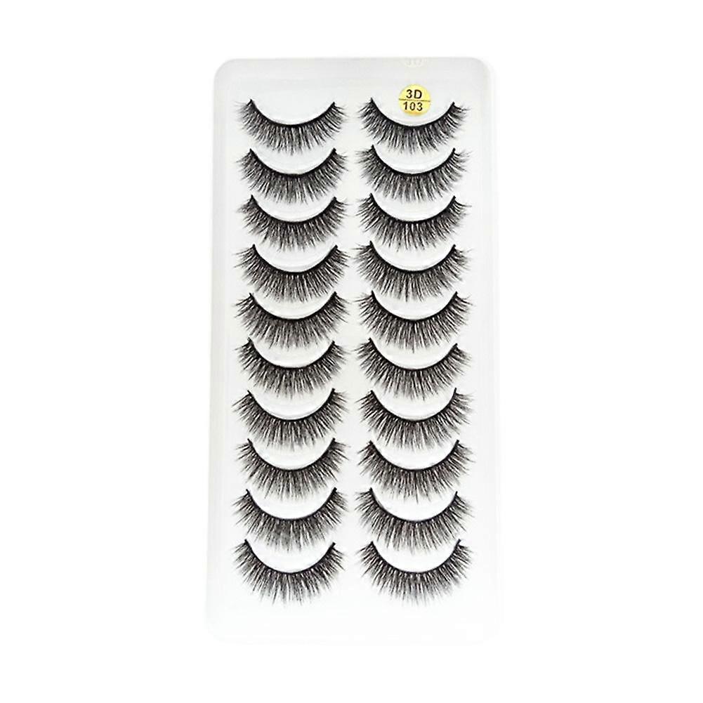 10ペアつけまつげ太い3Dまつげステージメイクヨーロッパアメリカンスタイル