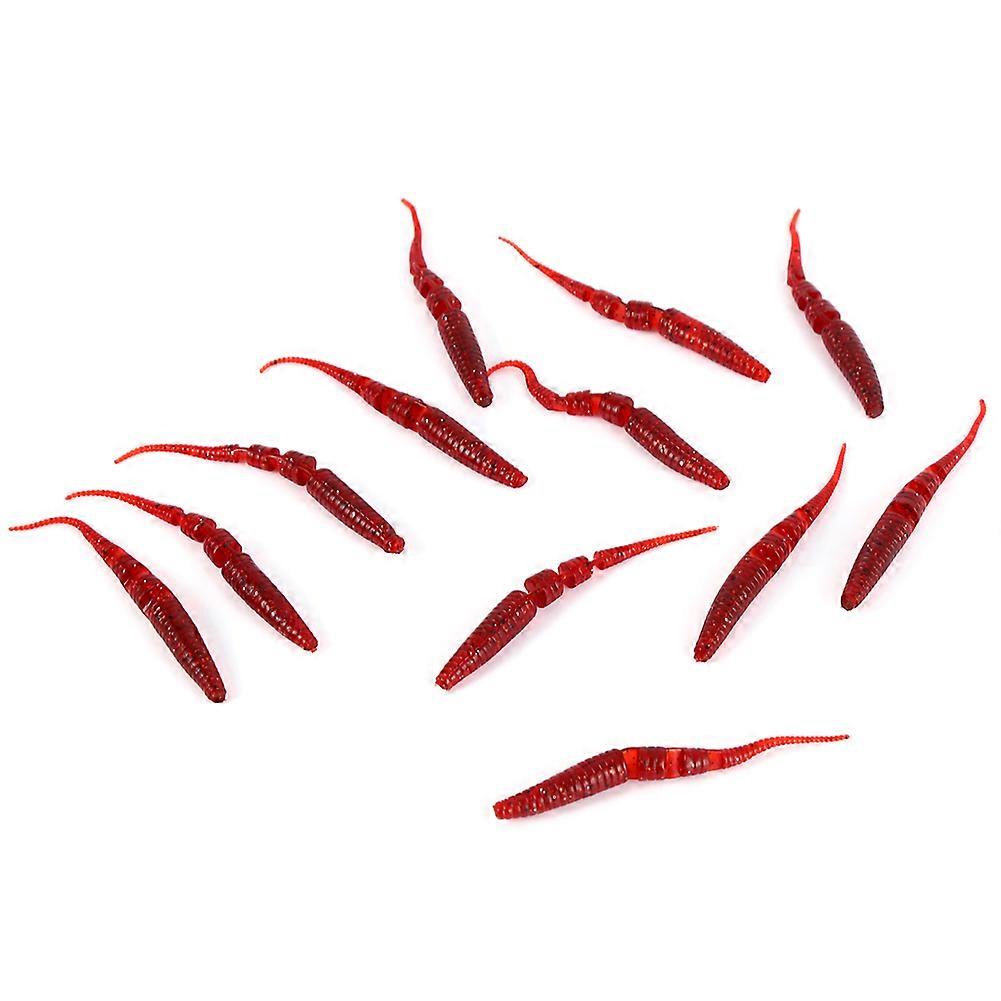 12pcs Realistic Fishing Lures Soft Lures Freshwater Accessories (Red)
