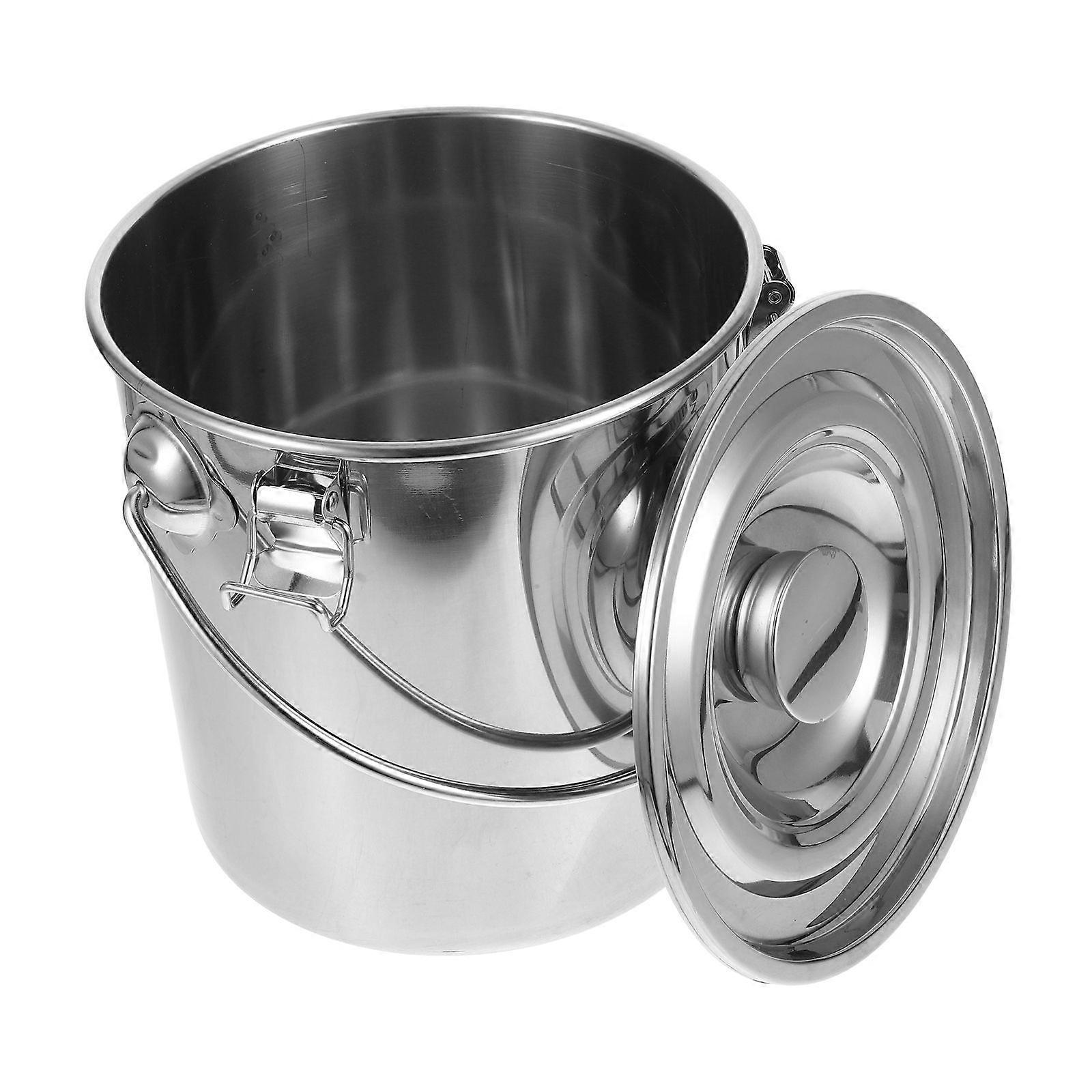 Handheld Bucket Stainless Steel Sealed Bucket for Oil Food Liquid Transport