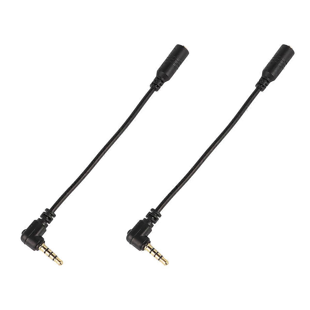 2pcs TRRS Microphone Adapter Cable for Camera Recording, Compatible with Lavalier and Wireless Mics, Enhanced Audio Quality with Noise Reduction
