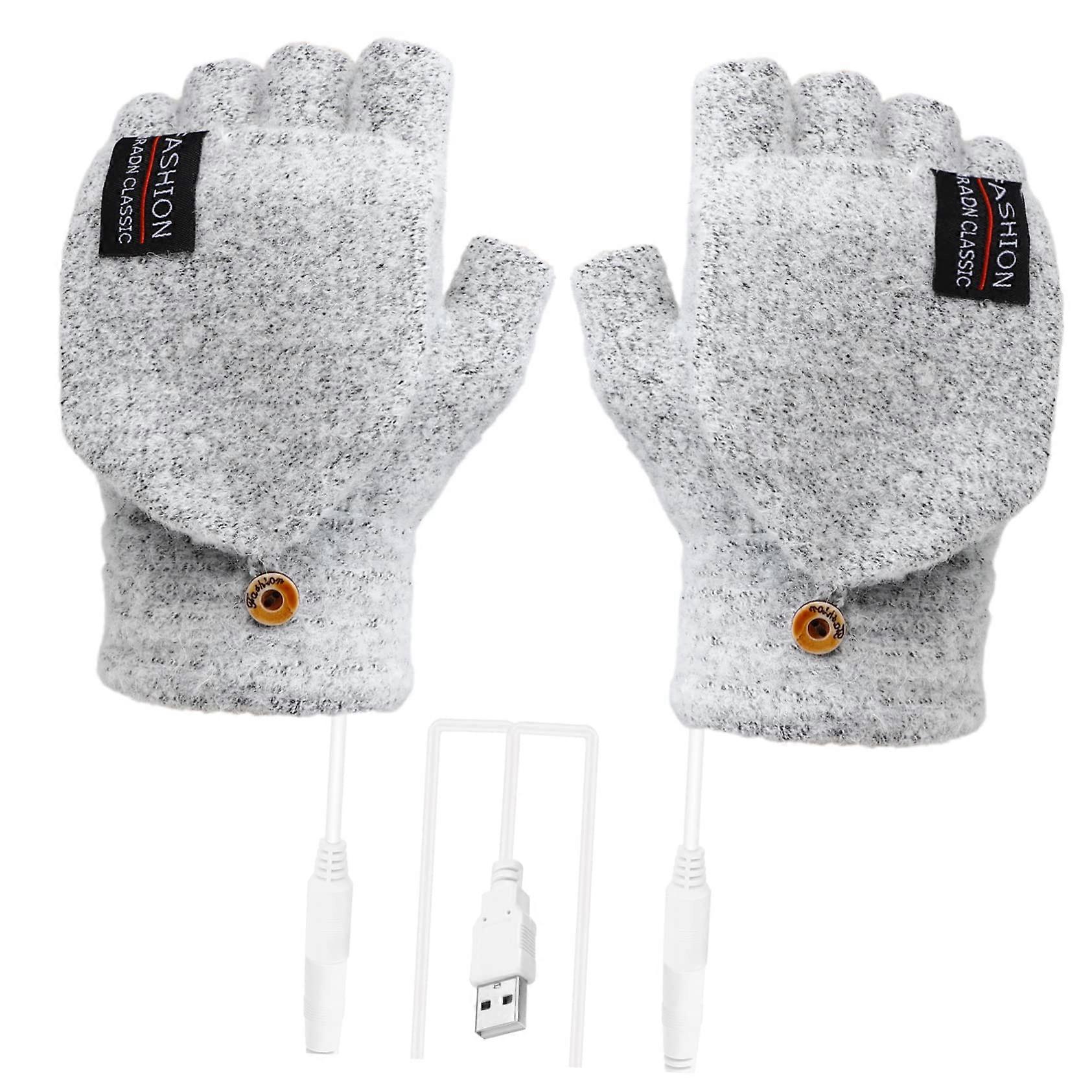 USB Heated Gloves for Men, Fingerless Half Finger Design, Warm Outdoor Use for Cold Winter Days, Versatile and Comfortable