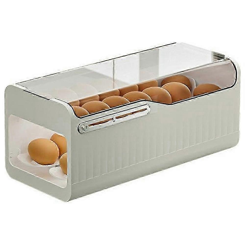 Egg Storage Container Fridge Organizer Auto Rolling Tray Kitchen Egg Holder with Freshness Indicator