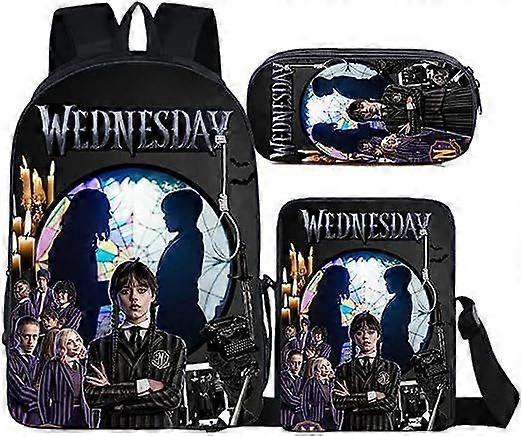 17-inch student backpack set 3D digital printing backpack three-piece set