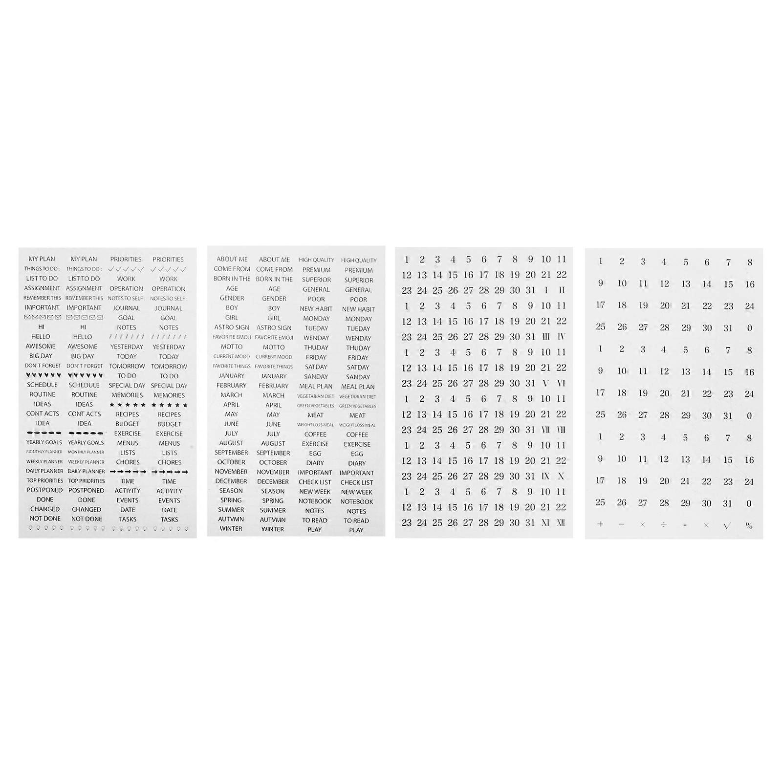 Sticker For Scrapbooking Planner Stickers For Diy Personalization 4 Sheets