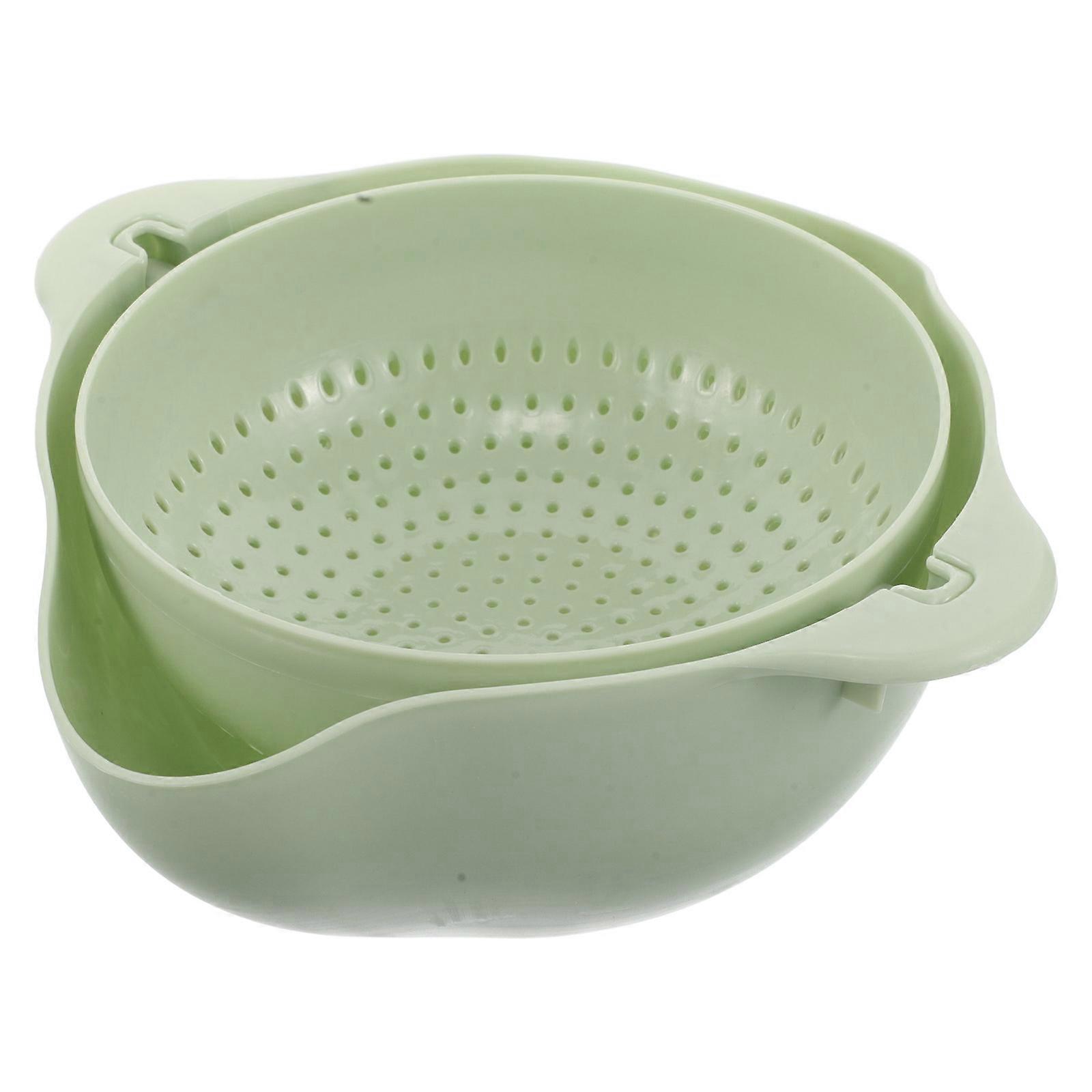 Colander Fruit And Vegetable Wash Dual Layer Plastic Kitchen Use 1Set