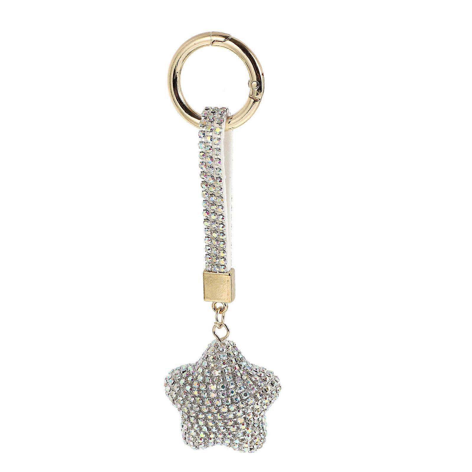 Key Pendant Star Rhinestone Key Ring Creative Key Chain Daily Use 1Pack
