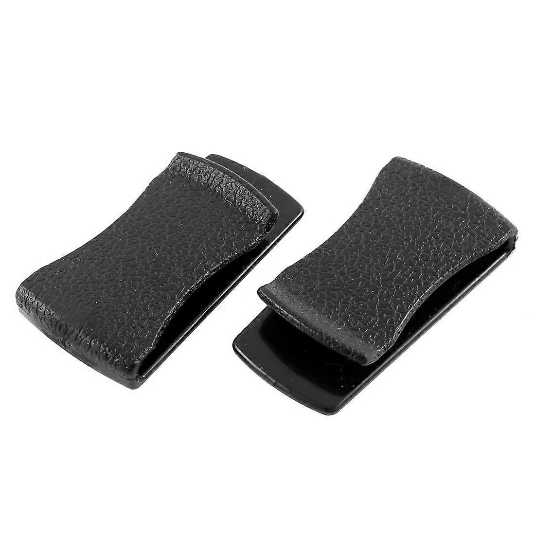 sourcingmap Self Adhesive Car Hook Card Clip Holder Black 2PCS
