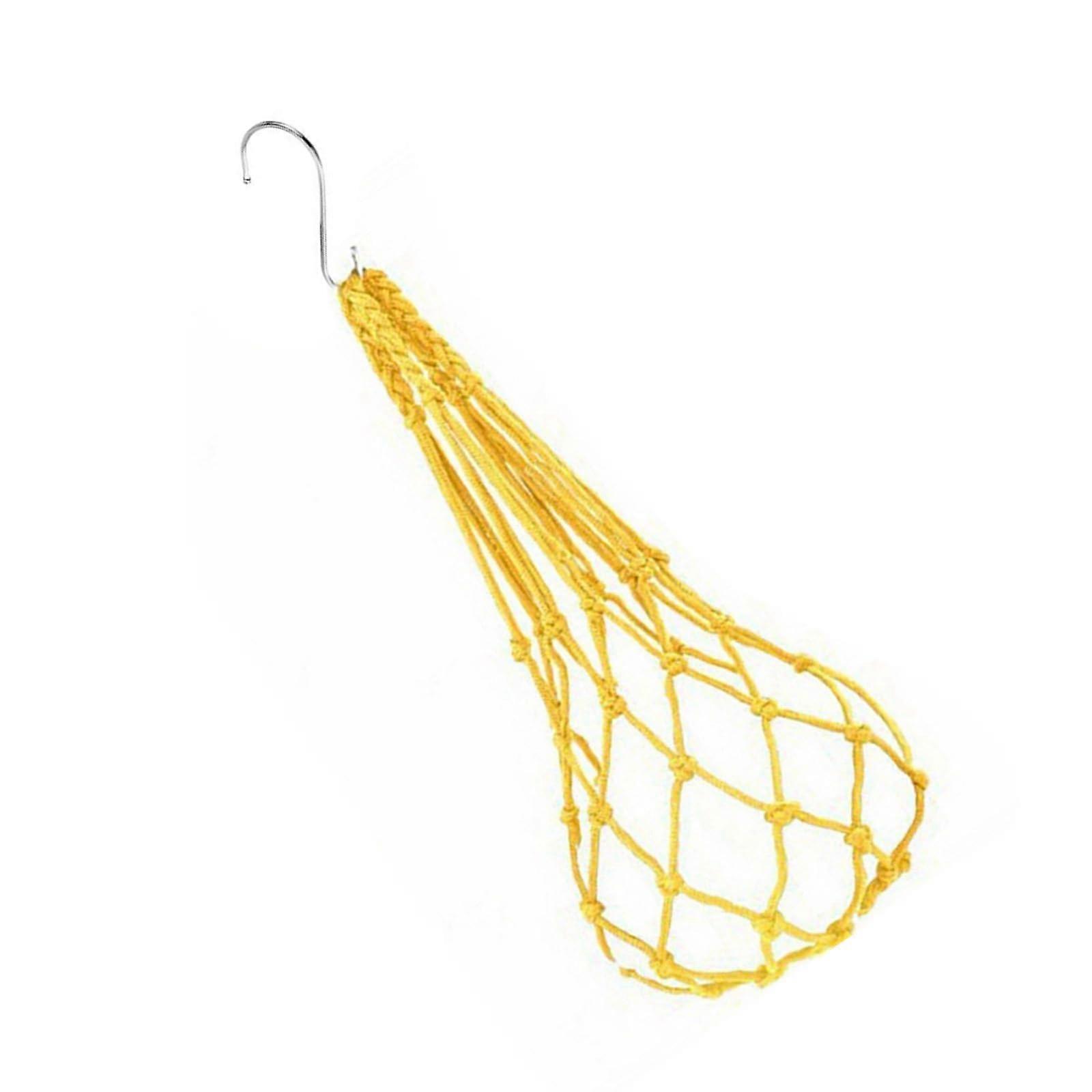 Practical Chicken Feed Dispenser Hanging Poultry Feed Net Bag Net Feeder Automatic Feed Bags For Chickens And Ducks Yellow 45g
