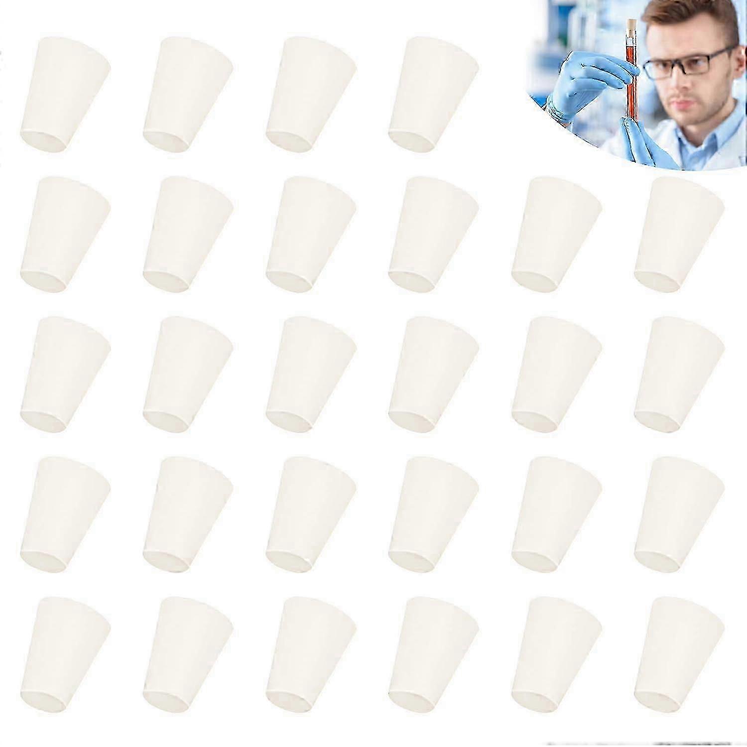 30 PCS Tapered Solid Silicone Plugs for Test Tubes and Flasks