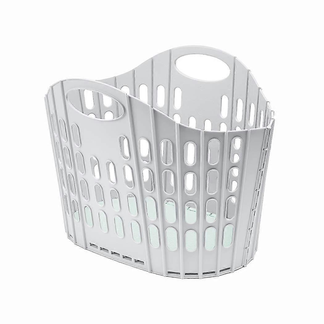 Fold Flat Easy Store Laundry Basket Hamper:Grey