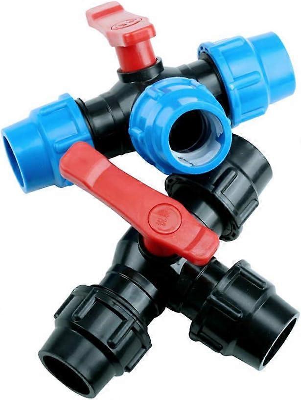3 Way Polyethylene Pipe Fitting Quick Connect with Valve 32mm