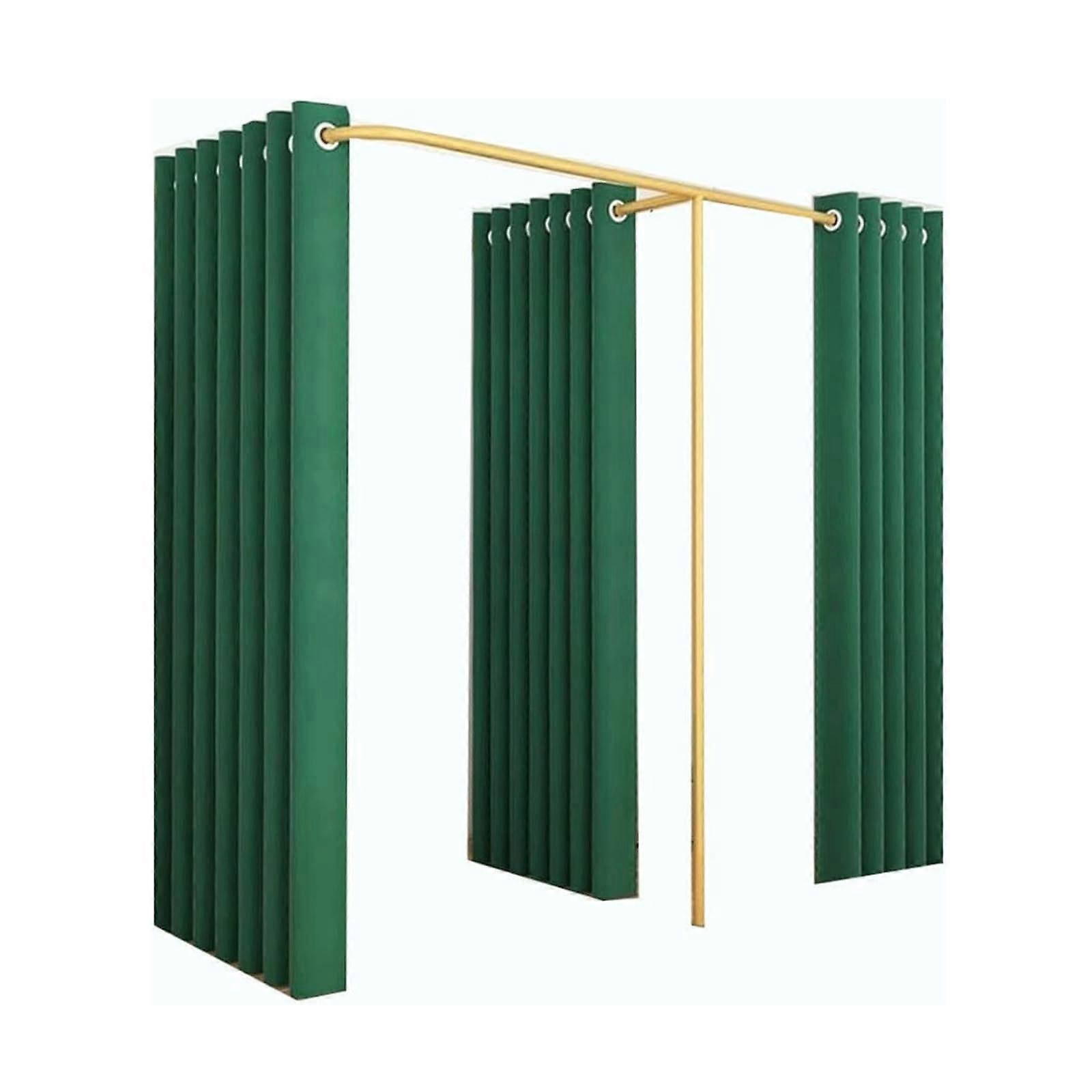 Metal Fitting Room with Double Privacy Curtains – Stylish Dressing Room for Retail, Gym, and Events, Space-Saving Design