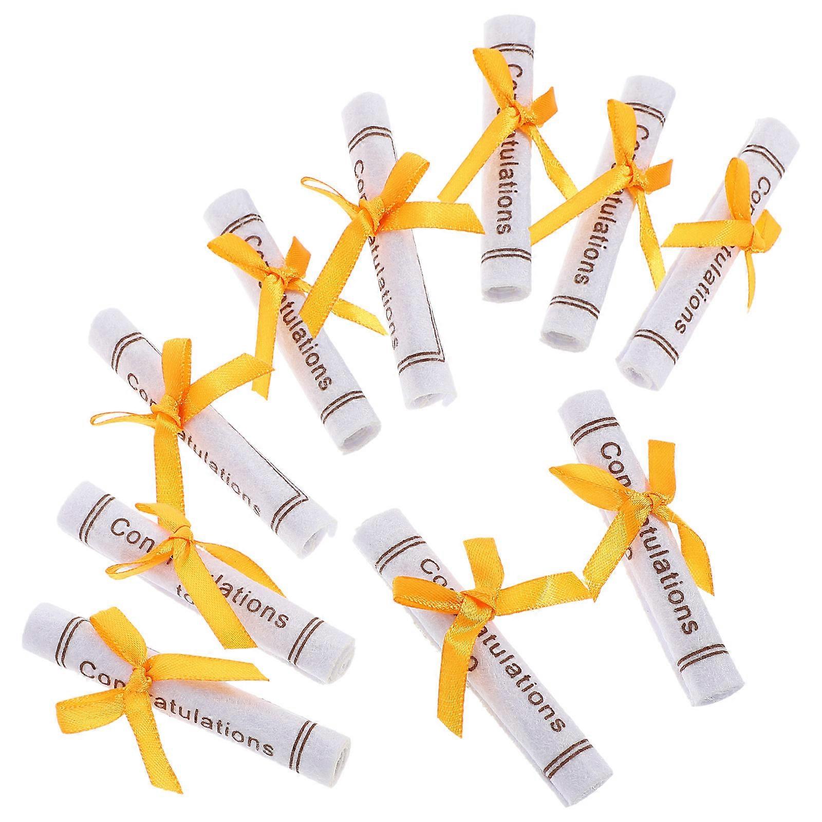 Mini Diploma Decoration Non-Woven Graduation Certificate Models Mini Scene Desktop Decor 25Set