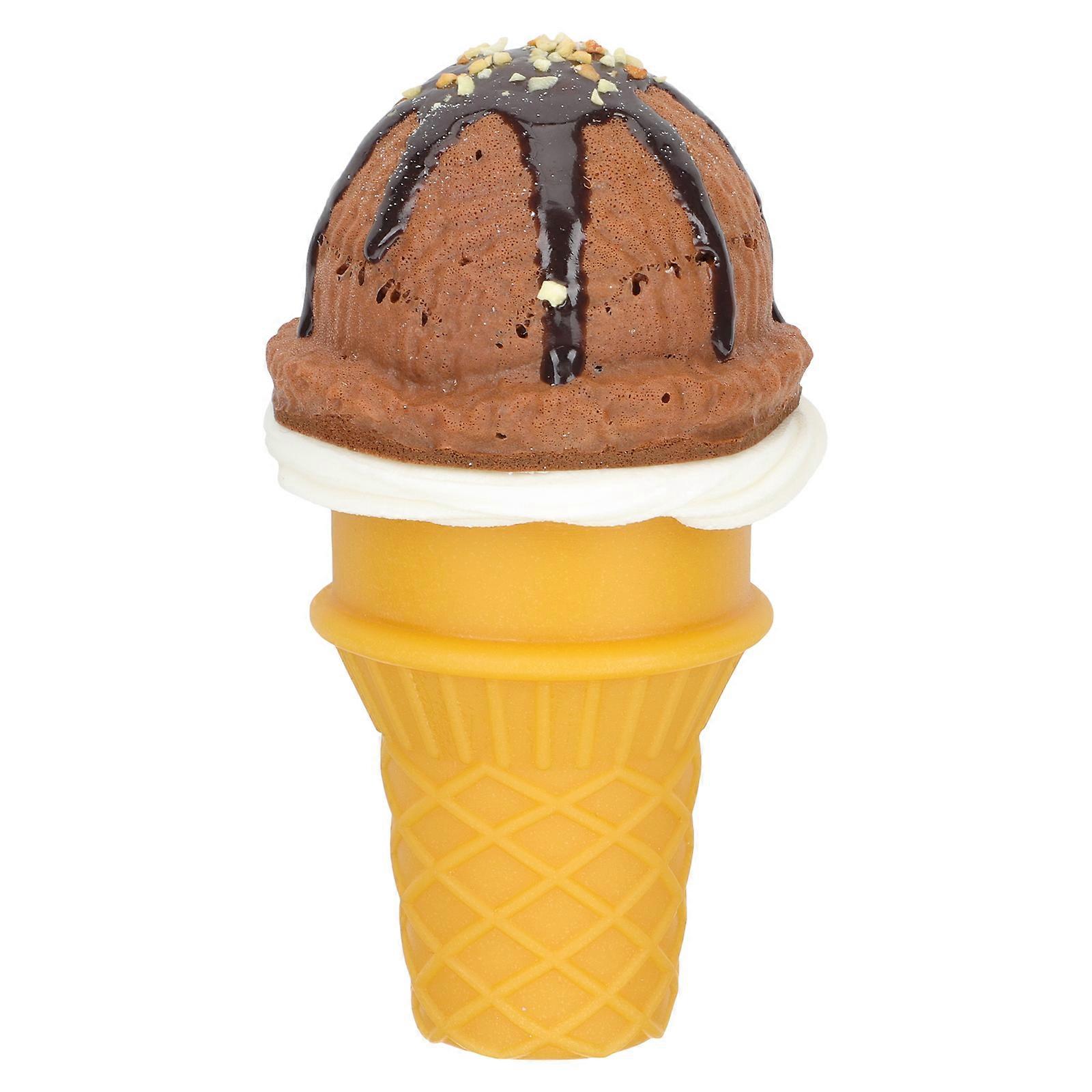 Ice Cream Cone Prop For Food Sample Display Imitated Design 11X6.2X6.2cm PVC 1Set