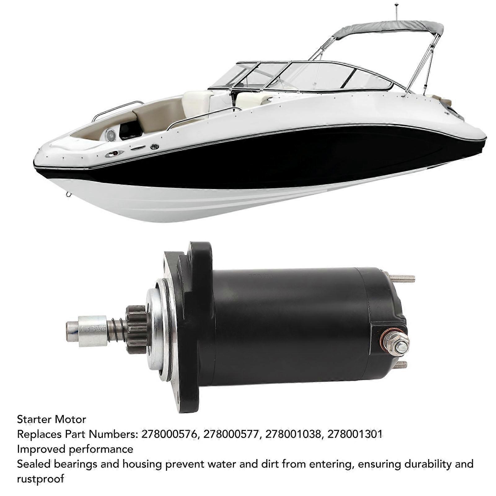 Starter Motor 278001038 Stable Performance 12V 9 Teeth Metal Alloy Replacement for Sea‑Doo XP RFI SPX