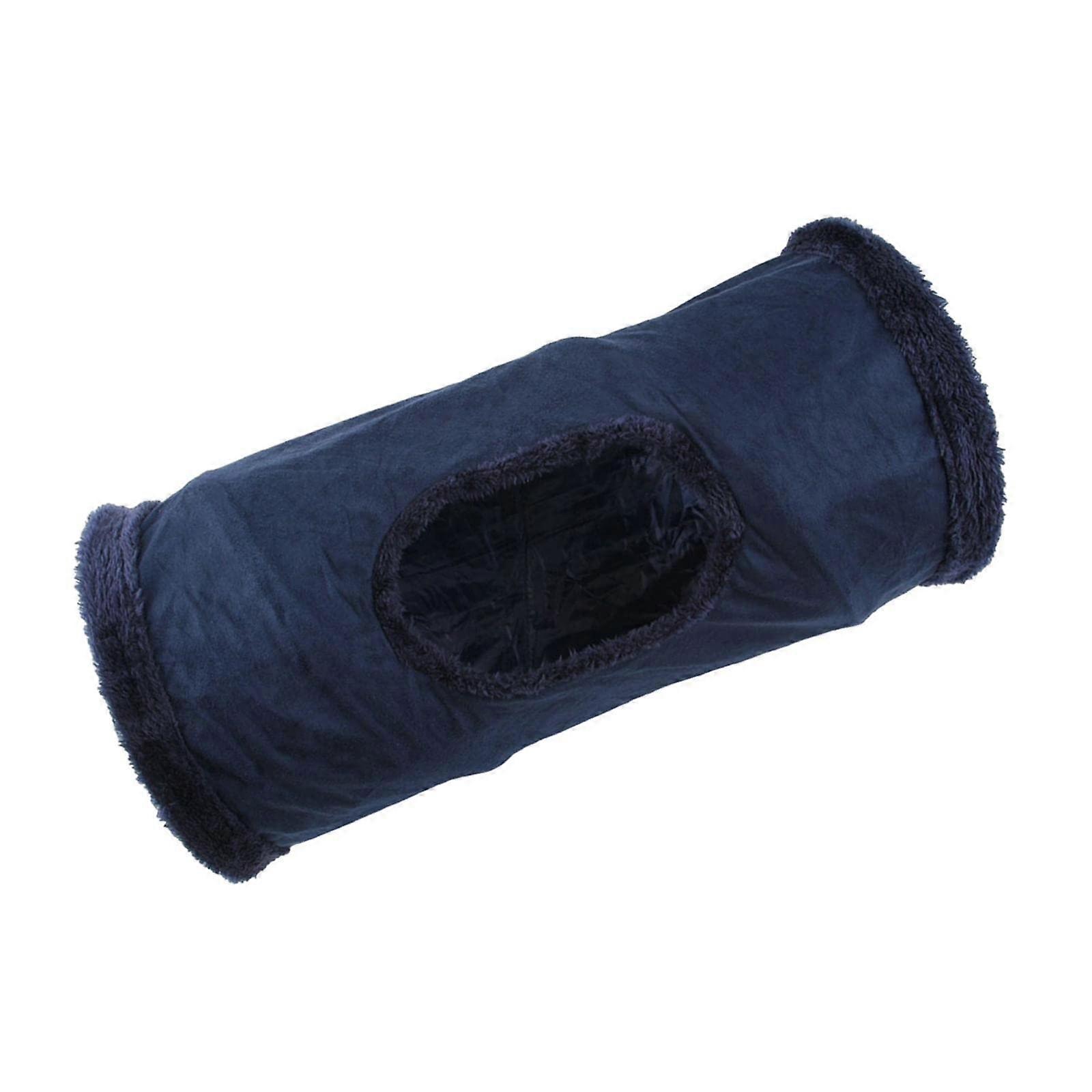 Foldable Cat Tunnel, Interactive Toy, Kitten Tent With Built-In Crinkle Paper, Includes Ball, Training Tube, Dark Blue