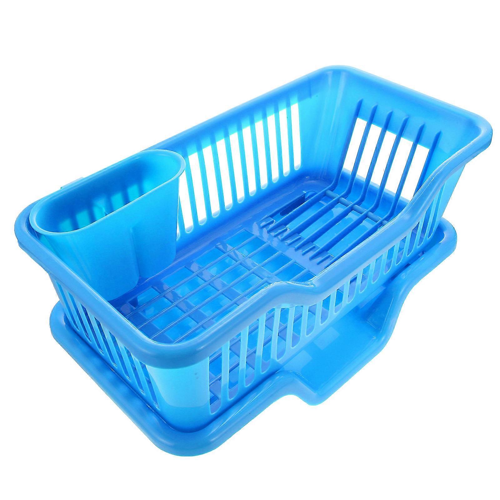 Small Dish Drying Rack Plastic Rectangular Shape Families Friends 44.5X24X18CM 1Set
