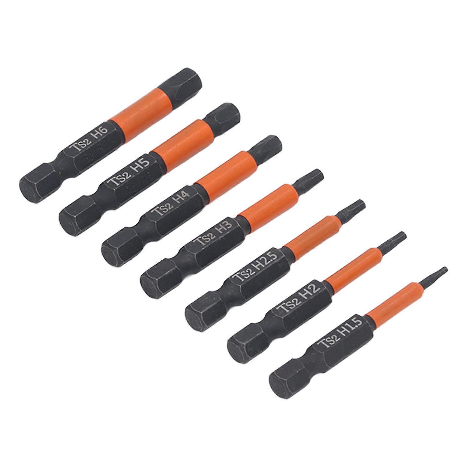 7Pcs Hex Drive Bit Magnetic Steel Hex Socket Screwdriving Power Insert Drill Bit Set 