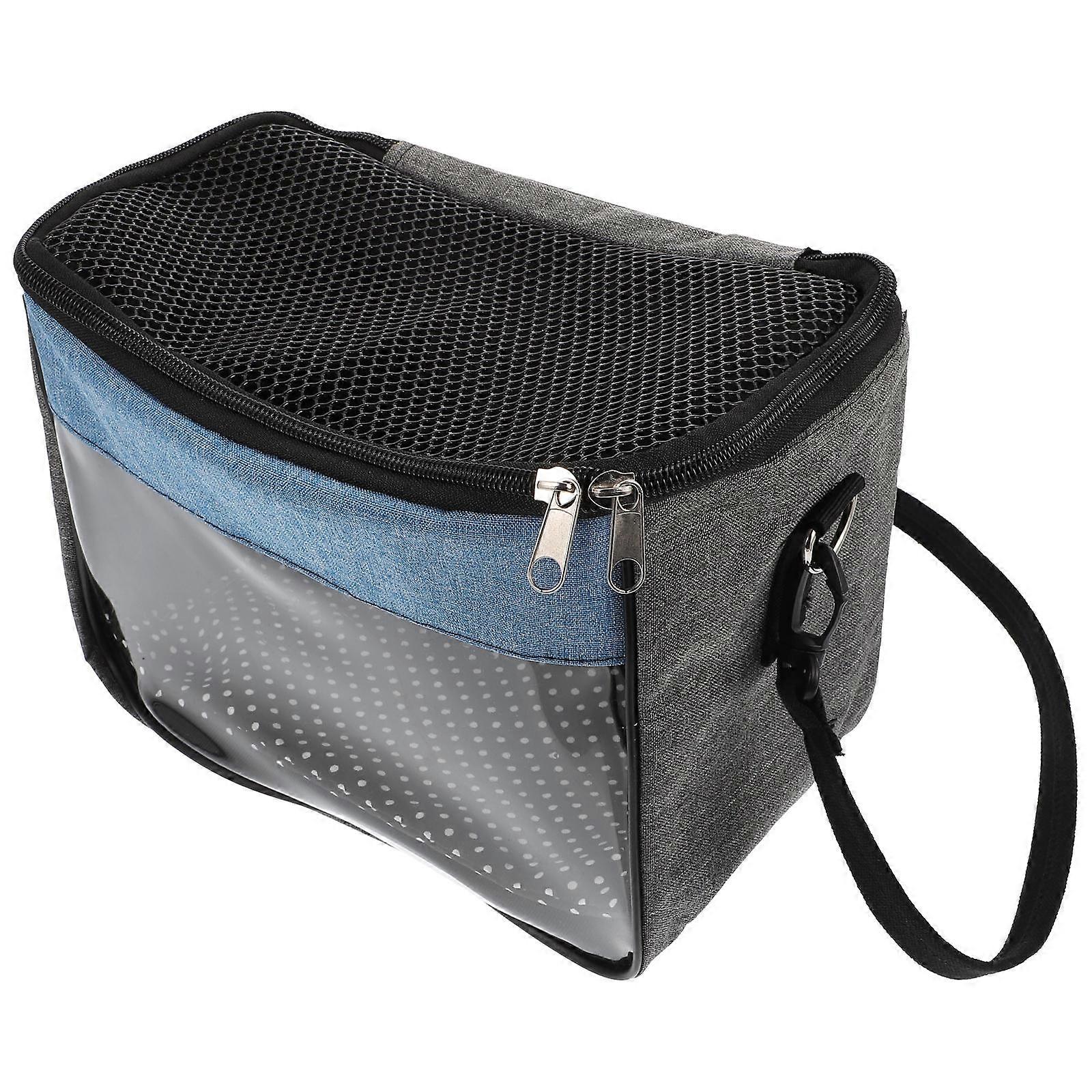 Pet Carrier Bag Portable Hamster Sling for Outdoor Adventures Guinea Pig Hedgehog Comfortable Secure Design Blue Grey