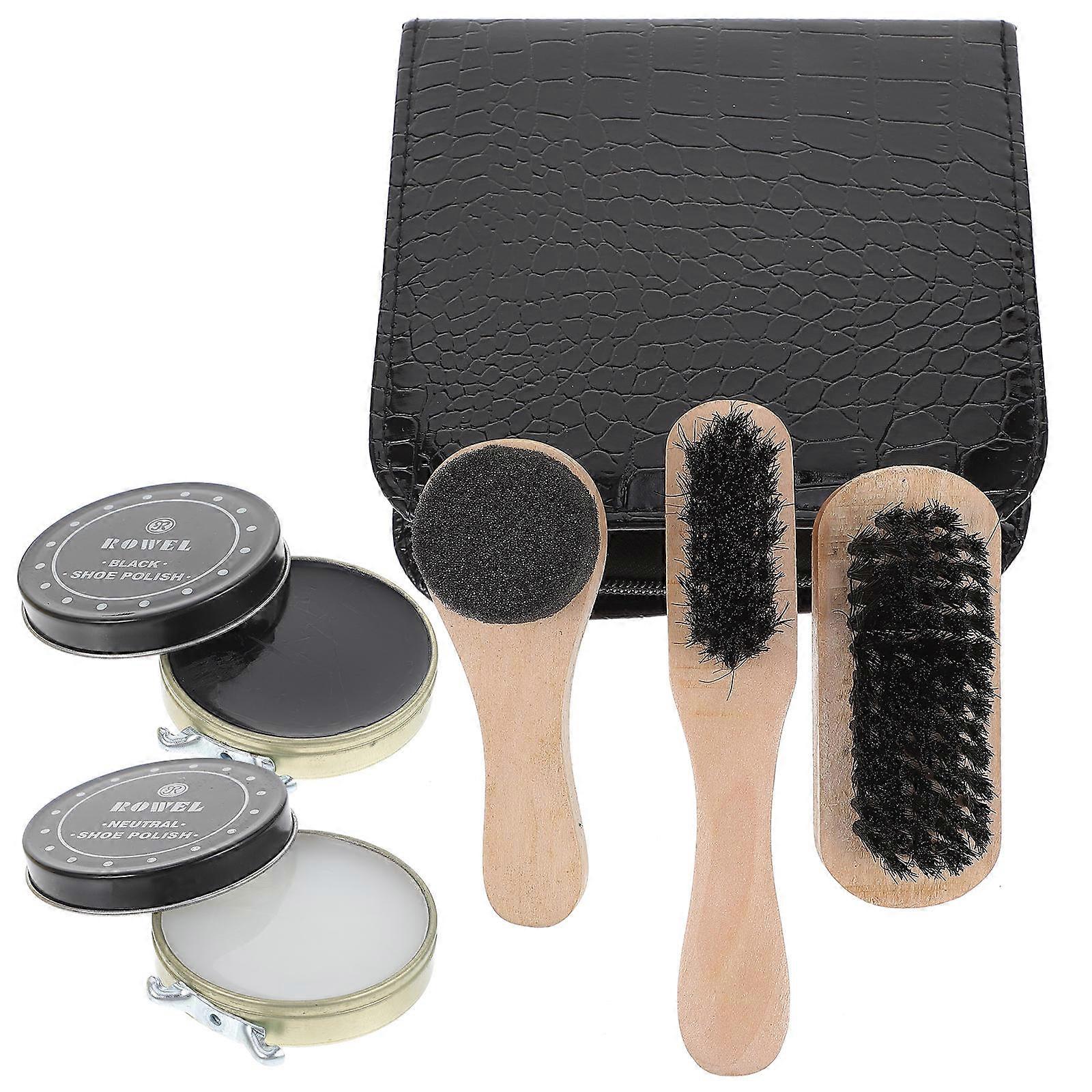 Shoe Polish Applicator Shoe Cleaning Brush Creative Design Convenient To Use 1 Set 8Pcs