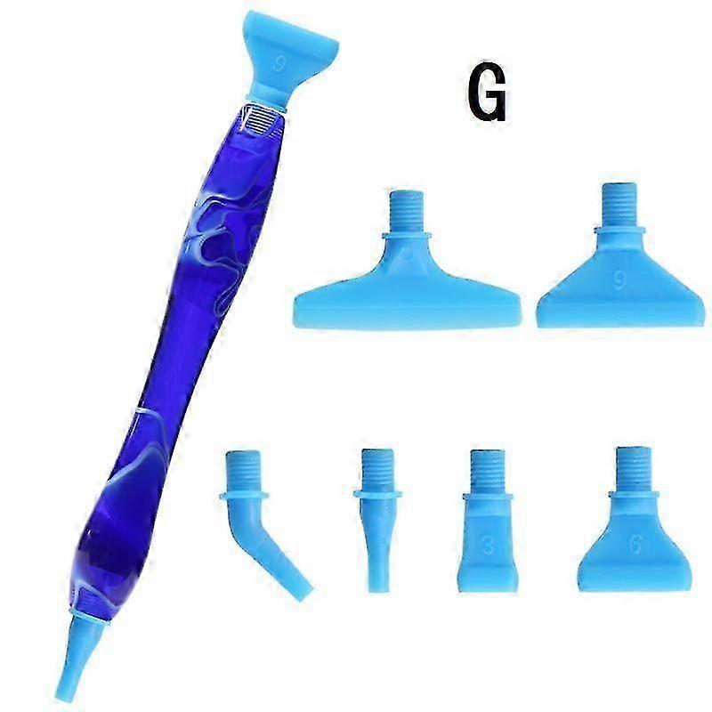 Resin Point Drill Pen Tool for 5D Diamond Painting - Anti-Slip Spiral Design with 6 Interchangeable Pen Heads for DIY Craft Projects