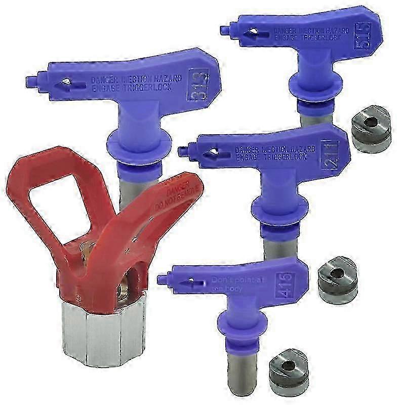 5 Pieces Reversible Airless Paint Sprayer Nozzle Tips with Tip Guard Set, Spraying Machine Accessor