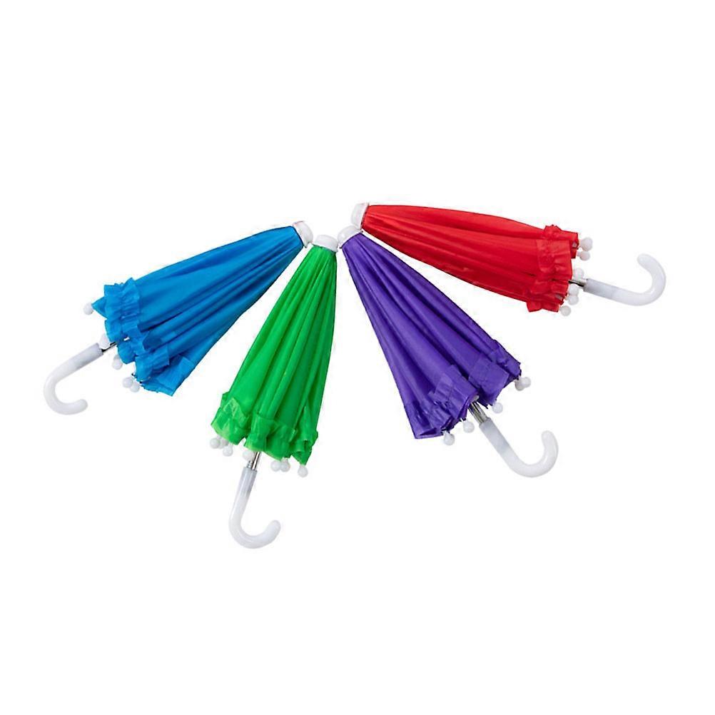 4pcs Lace Umbrella Decorative Props for Birthday Parties Photography DIY Doll Play Random Color