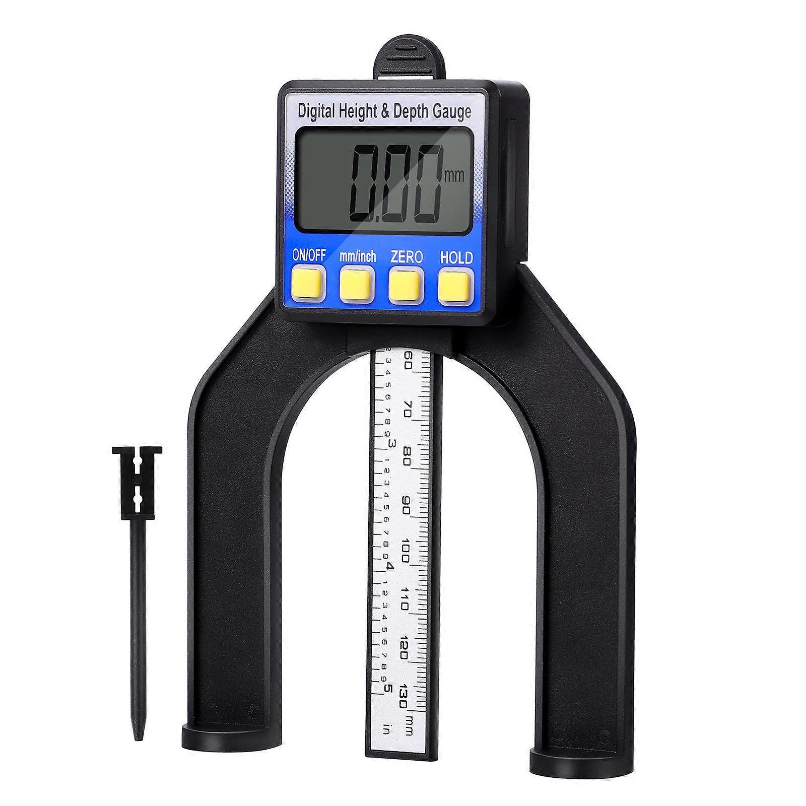 Height Depth Gauge Digital Display Carpenter Tool Measurement Tasks 5.9x3.9x0.8in Height Measurement Metal Detection 1Pcs