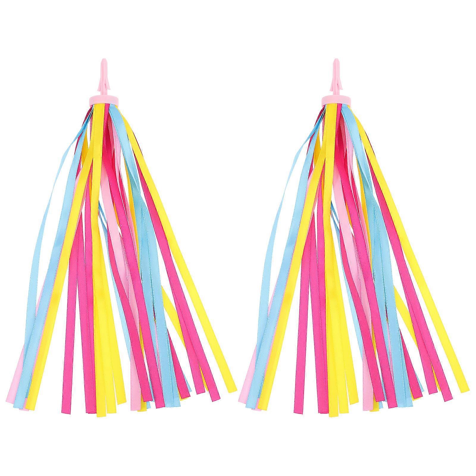 Bike Handlebar Streamers Colorful Ribbons Tassel Accessories for Scooters and Bicycles, Durable Fun Decoration