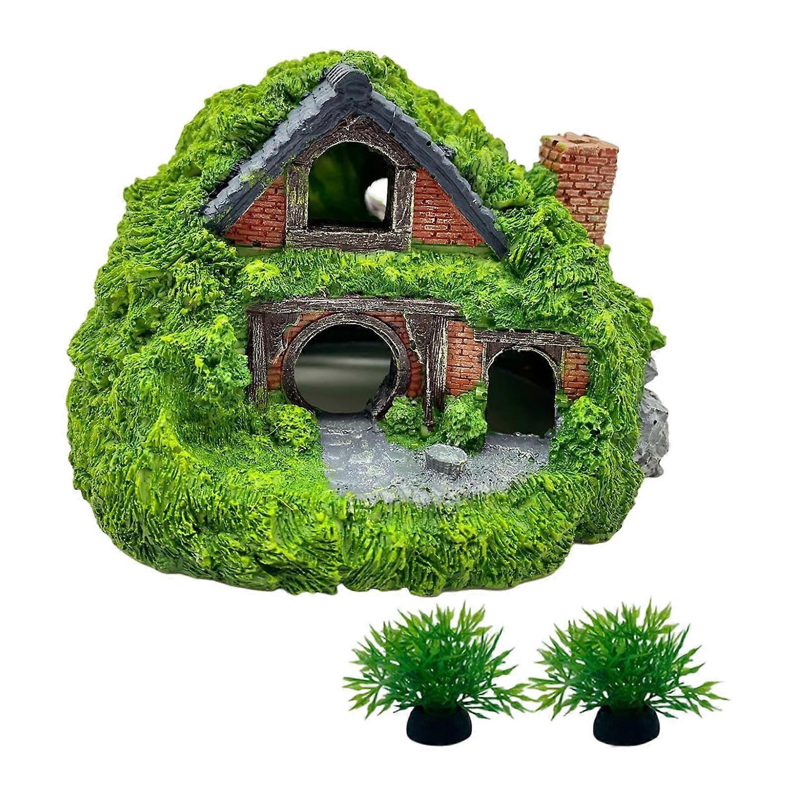 Aquarium Cave for Fish, Hollow-Cavity Hideout, Robust Tank Accessory, Double-Layer Design